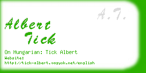 albert tick business card